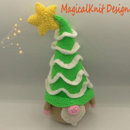 Christmas tree gnome Knitting pattern by Magicalknit Design | LoveCrafts