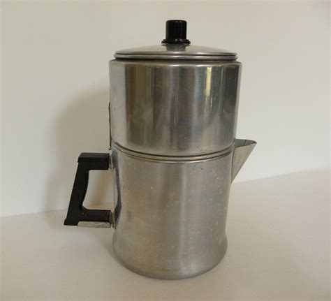 Vintage Drip Coffee Maker 6 Cup Aluminum Drip O