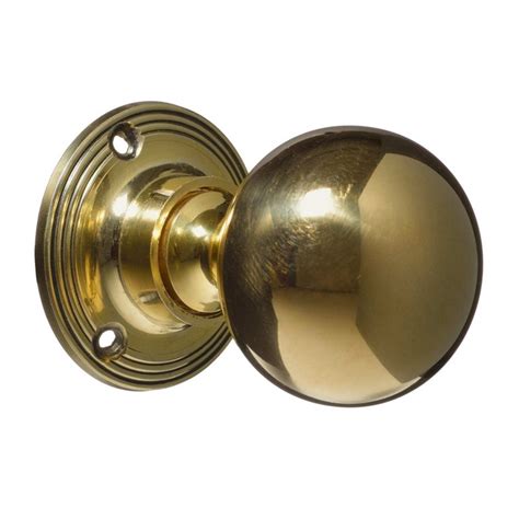 Victorian Style Door Knobs - Brass Plain (pair)