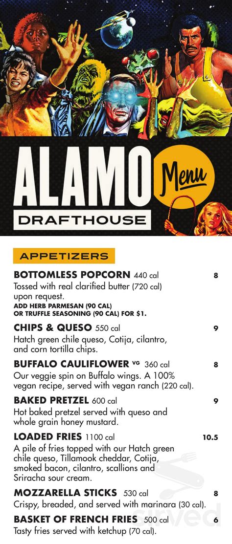 Alamo Drafthouse Cinema menu in Yonkers, New York, USA