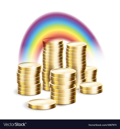 Rainbow over money Royalty Free Vector Image - VectorStock