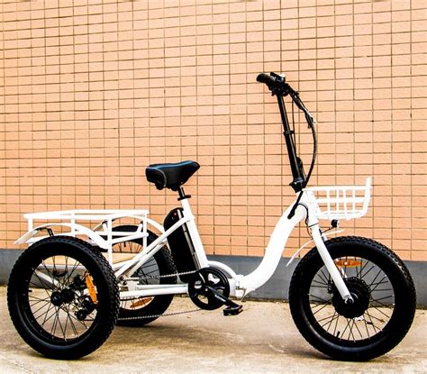 EUNORAU NEW-TRIKE 48V500W 20'' Step-Through Fat Tire Folding Electric Tricycle Cargo Ebike ...