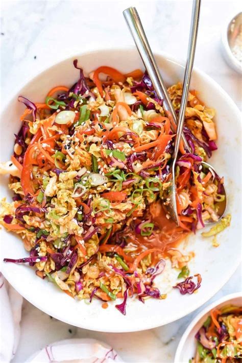 Quick Korean Spicy Slaw Recipe | foodiecrush.com