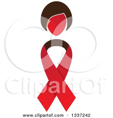 Clipart of a Red AIDS HIV Awareness Ribbon with a Woman's Head - Royalty Free Vector ...