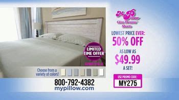 My Pillow Giza Dream Sheets TV Spot, 'Variety of Colors: 50%' - iSpot.tv