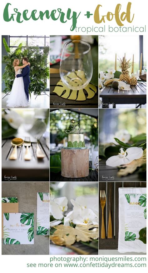 Modern Greenery and Gold Botanical Wedding Theme Ideas