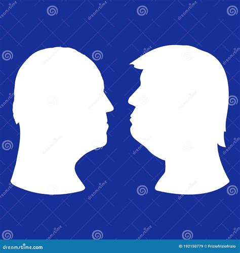 Silhouette Portraits of Joe Biden and Donald Trump Editorial Stock Image - Illustration of badge ...