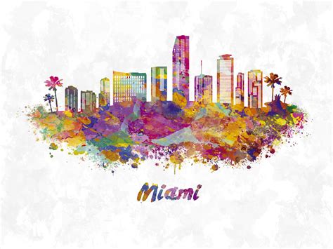 Wall Art Print | Miami skyline | Europosters