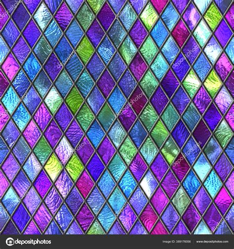 Stained Glass Seamless Texture Colored Glass Rhombus Pattern Window Illustration Stock Photo by ...