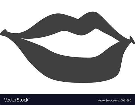 Lips silhouette icon Part of boby design Vector Image