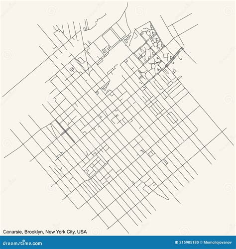 Street Roads Map of the Canarsie Neighborhood of the Brooklyn Borough ...