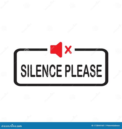 Silence Please Sign Isolated on White Background. Attention Icon for Poster or Signboard Stock ...