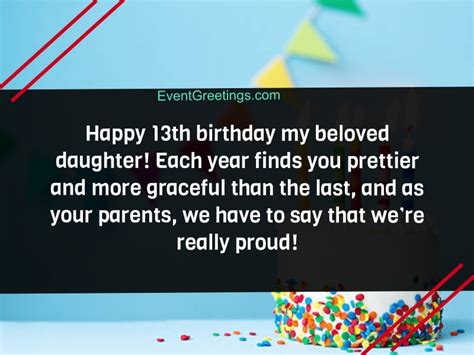 13th Birthday Wishes For Daughter