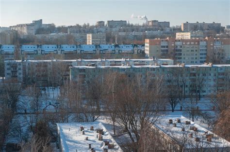 Winter And Snow Minsk From A Height Photo Background And Picture For ...