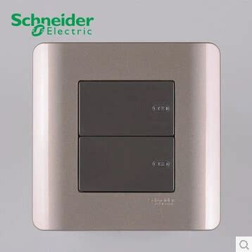 Schneider Electric ZENcelo 2 Gang 2 Way Full Flat switch for in standing people Silver Bronze-in ...