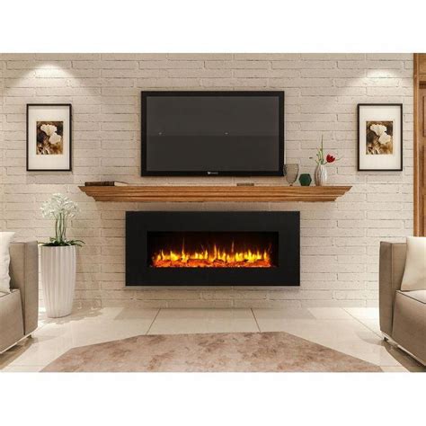 Kreiner Flat Panel Electric Fireplace | Electric fireplace living room, Wall mount electric ...