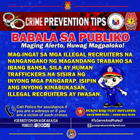 Crime Prevention Tips: Safety Tips... - PCADG Metro Manila