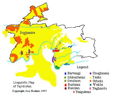 Linguistic Map of Tajikistan Language Map, The Old Curiosity Shop ...