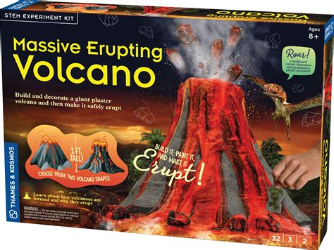 Buy Thames & Kosmos Massive Erupting Volcano STEM Kit | DIY Giant Volcano Model, 1-Foot Tall ...