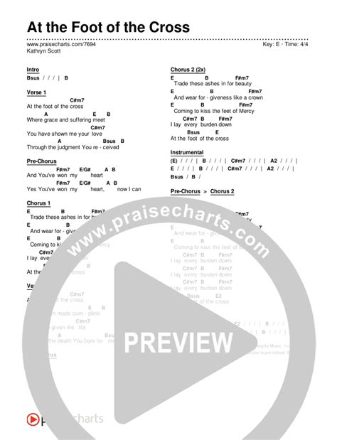 At The Foot Of The Cross Chords PDF (Kathryn Scott) - PraiseCharts