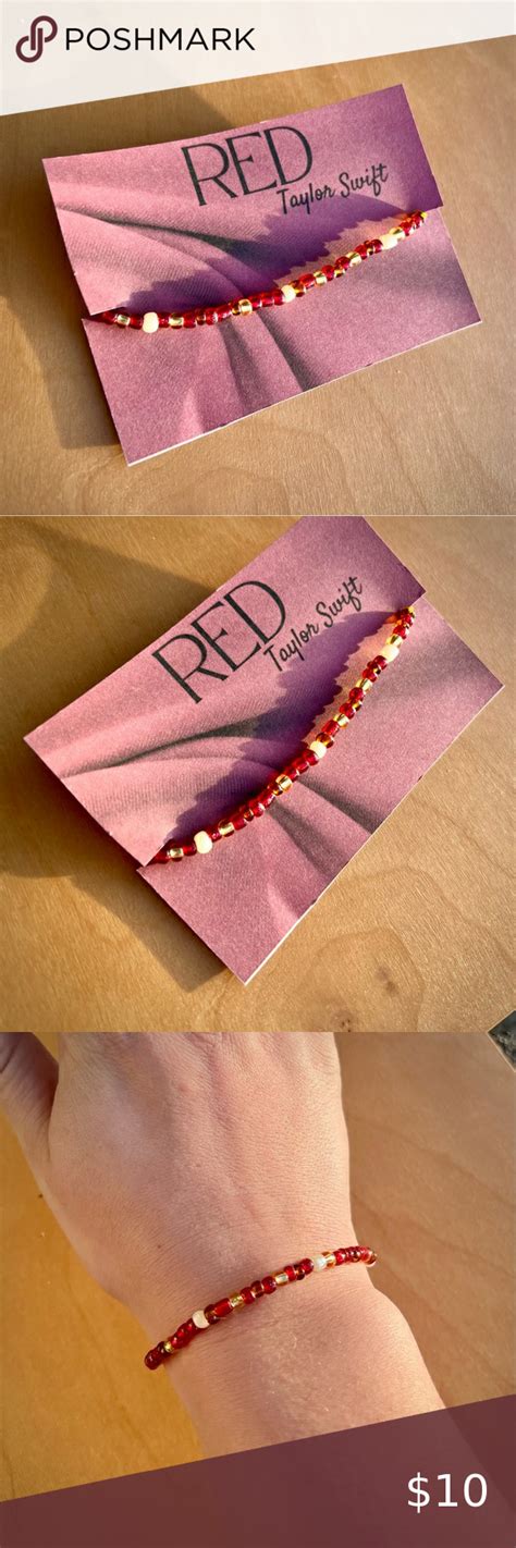 RED Taylor Swift beaded bracelet. Swiftie friendship bracelet album | Taylor swift red album ...