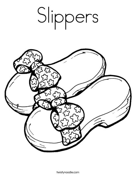 Slippers Coloring Page - Twisty Noodle