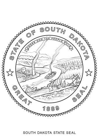 South Dakota State Seal Coloring page | Lion coloring pages, South ...