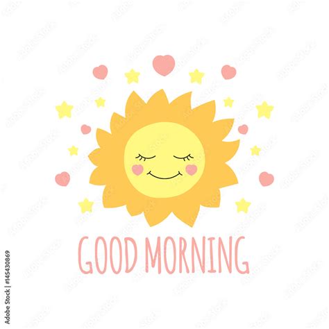 Cute sun print vector. Good morning background. Design for kids poster, illustration, fashion ...