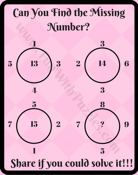 Maths Logic Circle Puzzle Questions with Answers for School Students ...