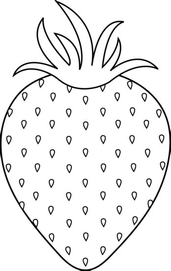 Strawberry Colorable Lineart - Free Clip Art