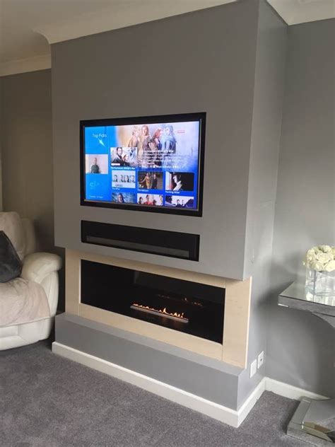 Television Over Bio-ethanol Fireplace | Fireplace tv wall, Living room decor fireplace, Home ...