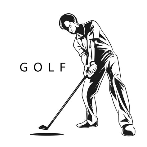 Premium Vector | Golf swing shoot vector illustration on white background