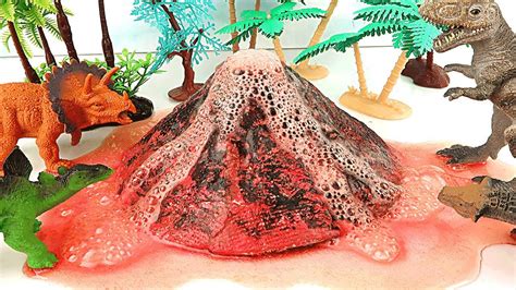 DIY Micro Volcano With Dinosaur Toys! Volcano Eruption Science Kit For Kids~ - YouTube