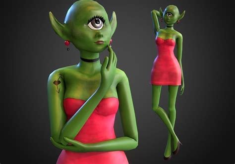 Cartoon Girl Alien