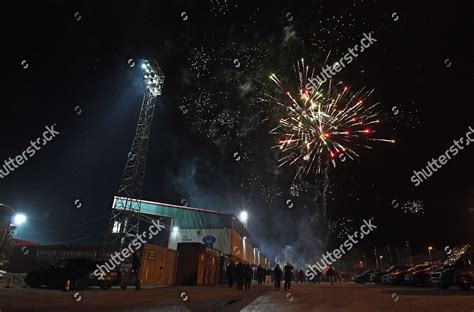 Fireworks Outside Stadium Before Kick Off Editorial Stock Photo - Stock ...