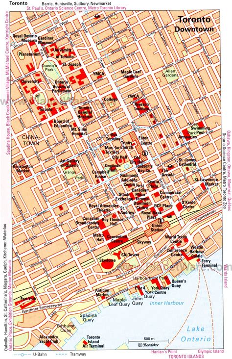 Toronto Downtown Map - Tourist Attractions