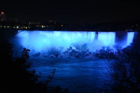 Niagara Falls at Night Horseshoe Falls Stock Image - Image of canada ...