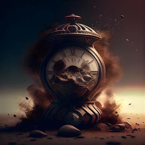 Old clock with dust and sand. Time concept. 3d rendering, Image ...