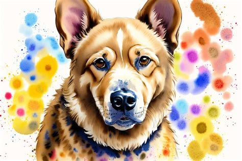 Premium AI Image | Watercolor painting of the Africanis Dog Exploring the Spirit of the ...