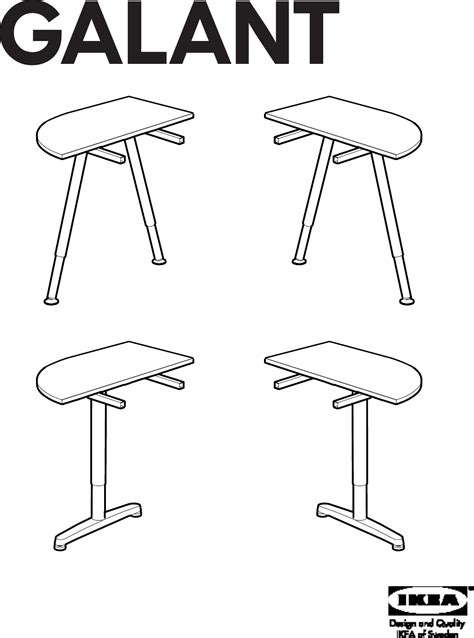 Ikea Galant Table Top 1 4 Round Assembly Instruction