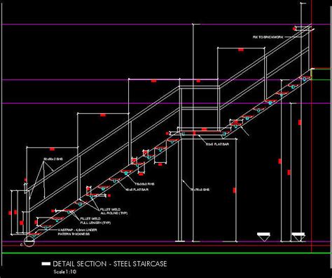 CAD Architect | Cad Details Steel Staircase 1