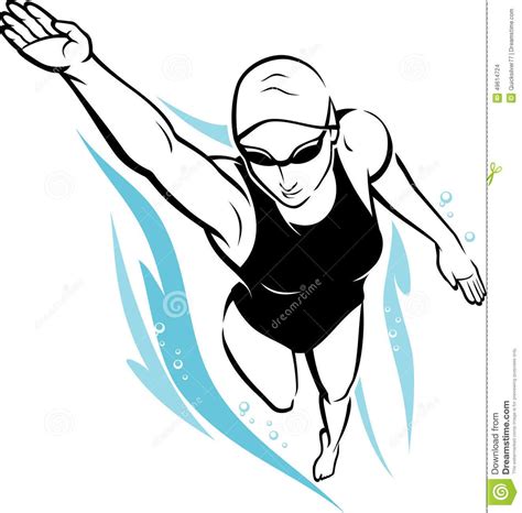 Freestyle Female Swimmer Stock Vector Image 49614724 | Swimming cartoon ...