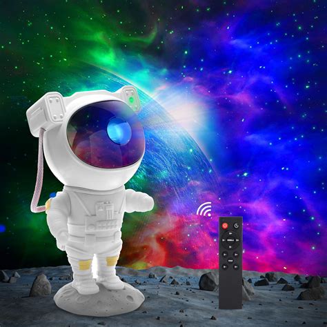 Astronaut Star Projector Night Light for Bedroom, 360° Rotable Nebula ...