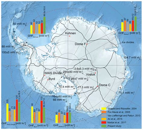 TC - Geothermal heat flux from measured temperature profiles in deep ice boreholes in Antarctica