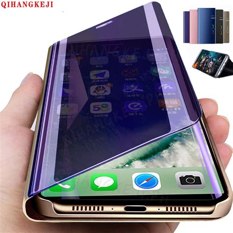 Flip Smart Mirror Phone Case Realme C11 C12 C15 C3 6i 5i 6 7 Pro Shockproof Protective Back ...