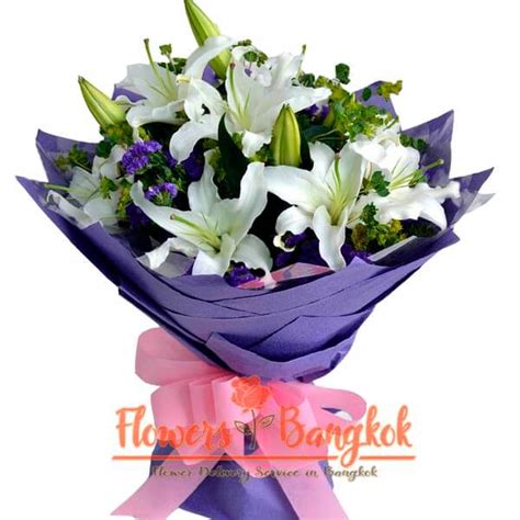 Bouquet of White Lilies ⋆ Flower Delivery in Bangkok