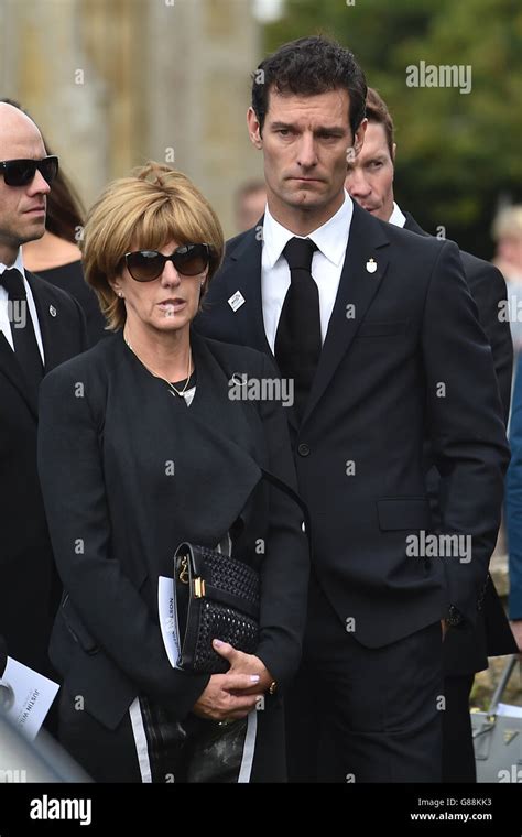 Mark Webber and his wife Ann Neal following the funeral of Justin ...