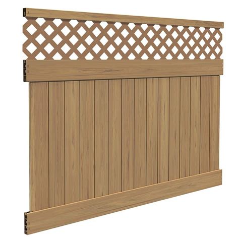 Veranda Carlsbad 6 ft. H x 8 ft. W Cypress Vinyl Lattice Top Fence Panel Kit-73025354 - The Home ...