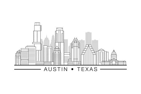 Austin Texas Skyline Printable File Austin Black White Wall | Etsy