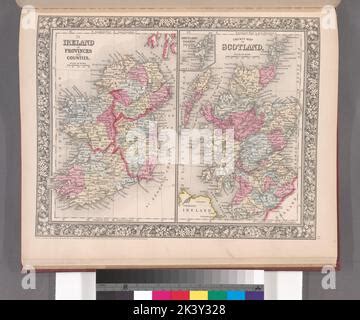 Map of Provinces of Ireland and the Counties of Scotland. American map published around 1863 ...